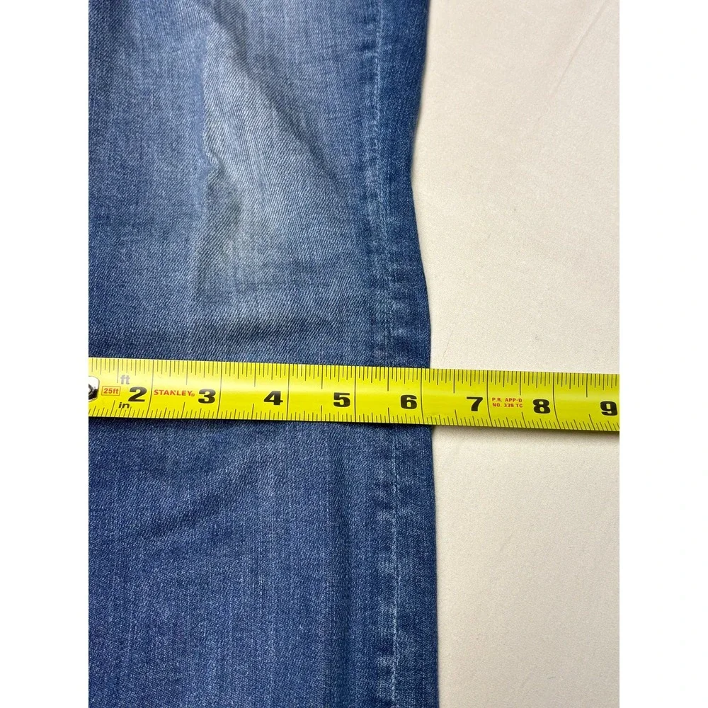 MOTHER High Waisted Looker Ankle Fray Jeans Goin' For Gold Blue Women Size 27X29
